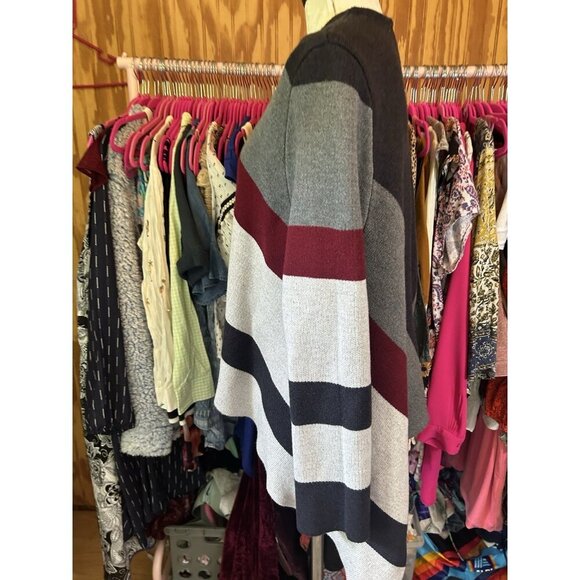 Thakoon Collective Striped Front Drape Cardigan RTR Long Sleeve Knit Sz S Boho - Picture 9 of 11